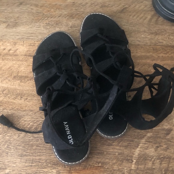 Black Gladiator Sandals - Picture 2 of 2